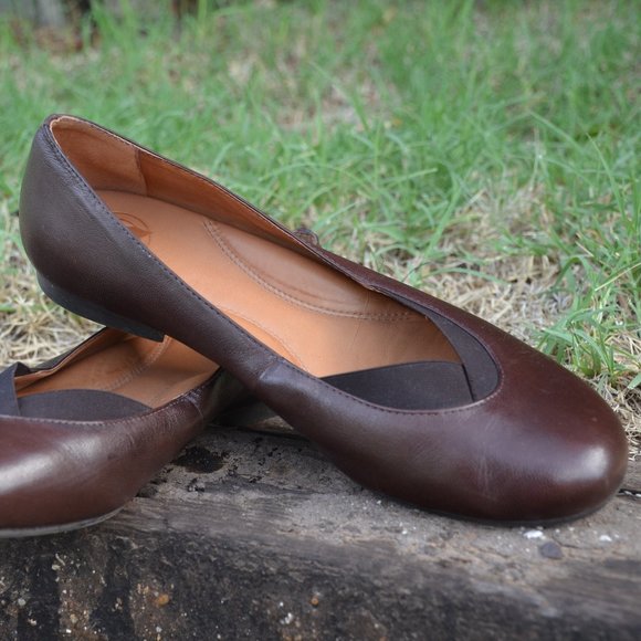 Nurture Leather Ballet Flats Comfort Slip Ons Flats Brown Arch Support 8 M - Picture 2 of 10